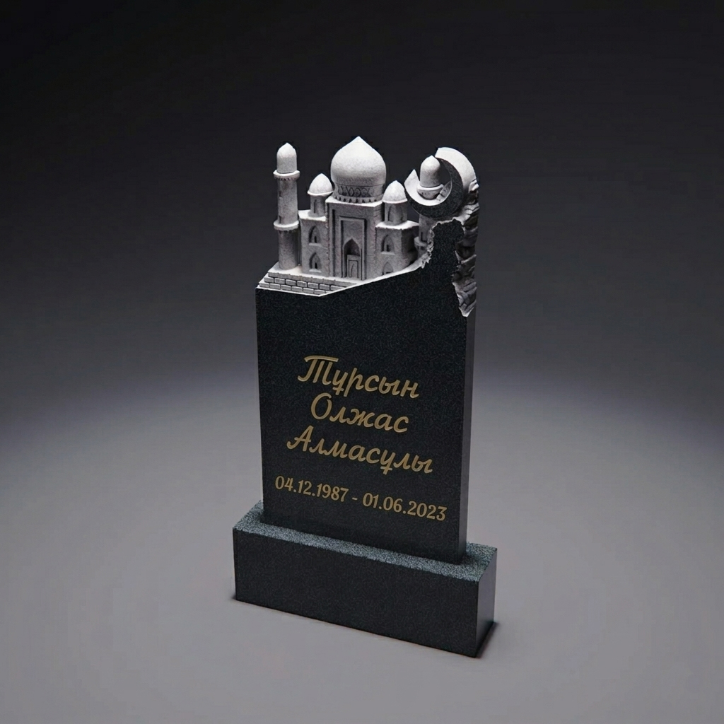 Мусульманский памятник с трехмерными архитектурными элементами